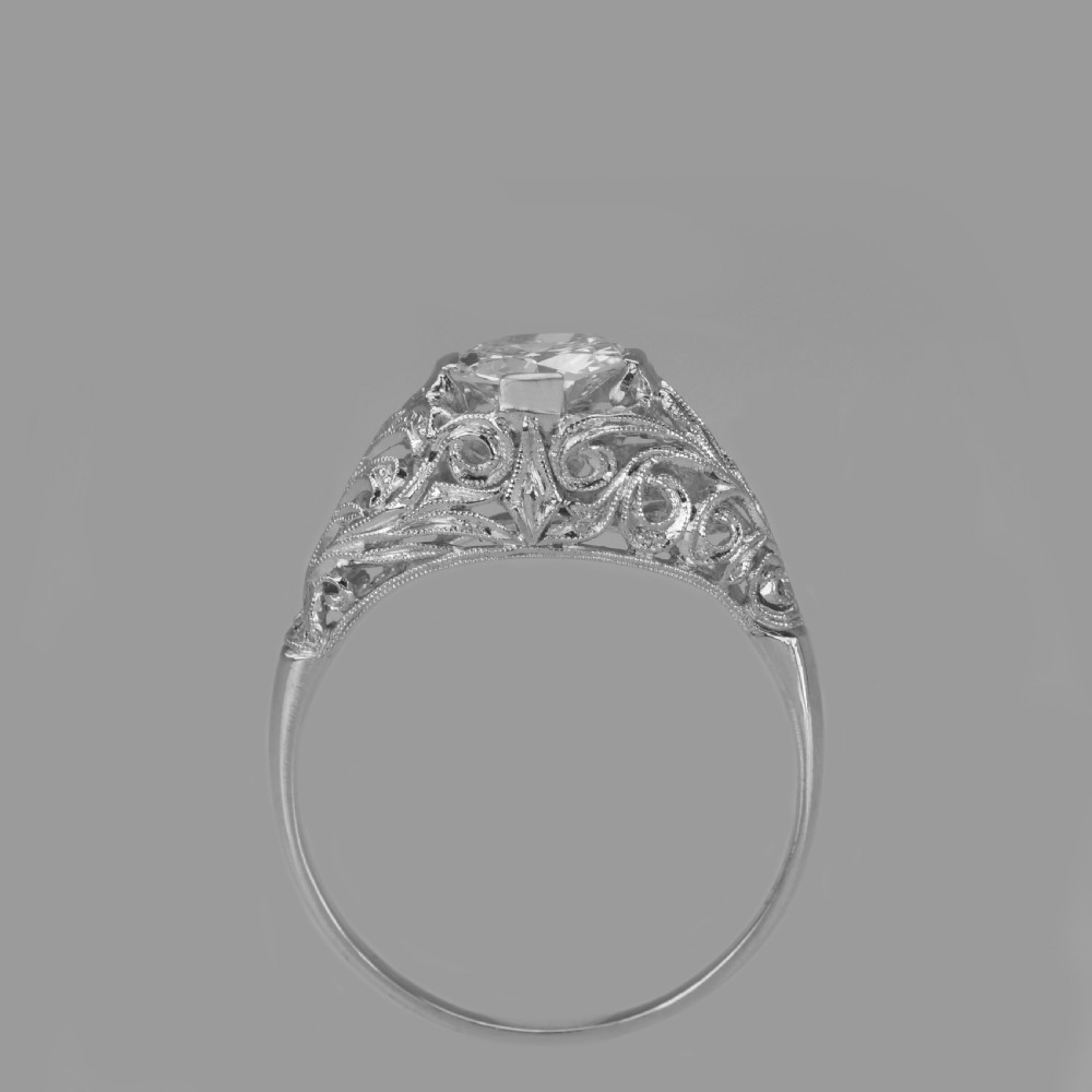 Antique Diamond Solitaire 18ct Gold & Platinum 1920s Vintage Engagement Ring View VII