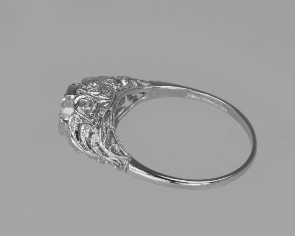 Antique Diamond Solitaire 18ct Gold & Platinum 1920s Vintage Engagement Ring View XII