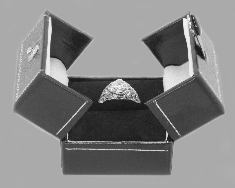 Antique Diamond Solitaire 18ct Gold & Platinum 1920s Vintage Engagement Ring View XIV