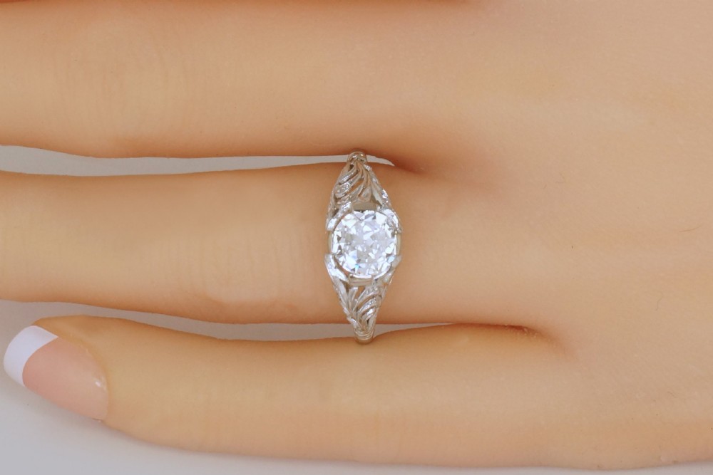 Antique Diamond Solitaire 18ct Gold & Platinum 1920s Vintage Engagement Ring View XVI