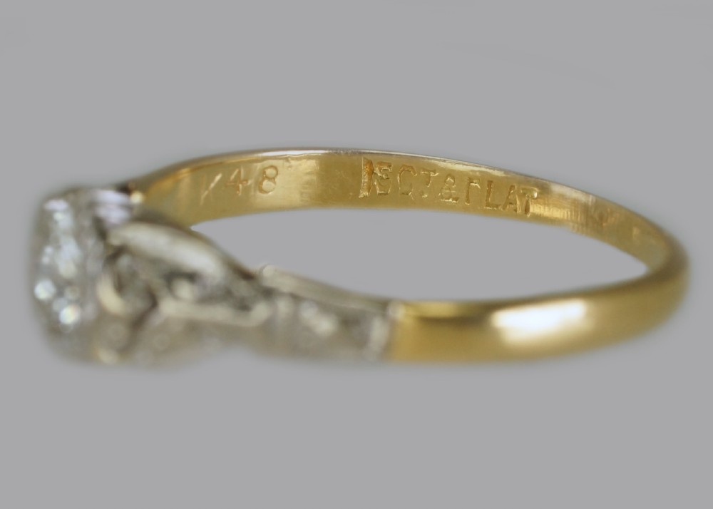 Art Deco 18ct Gold & Plat Solitaire Diamond Ring 1920's Vintage Engagement Ring View XIII