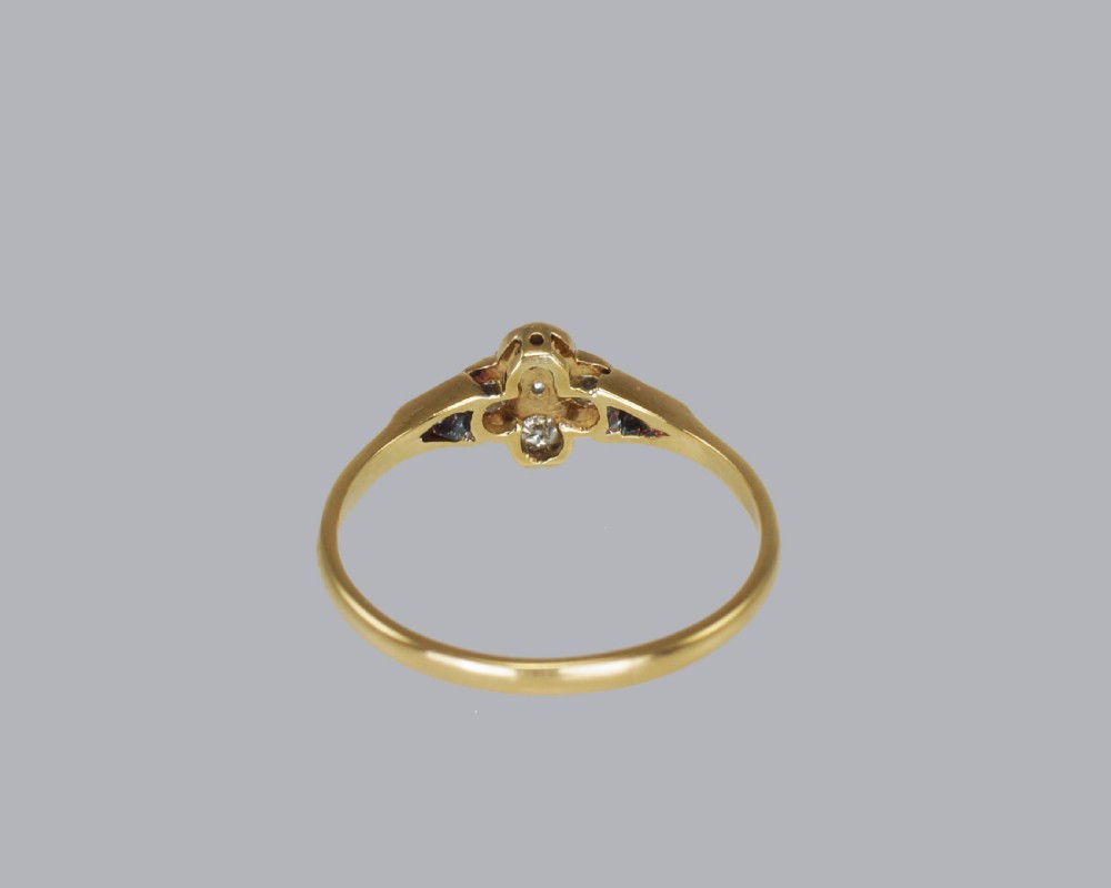 Art Deco 18ct Gold Diamond Vintage Cluster Ring Antique1920's English Daisy Ring View VII