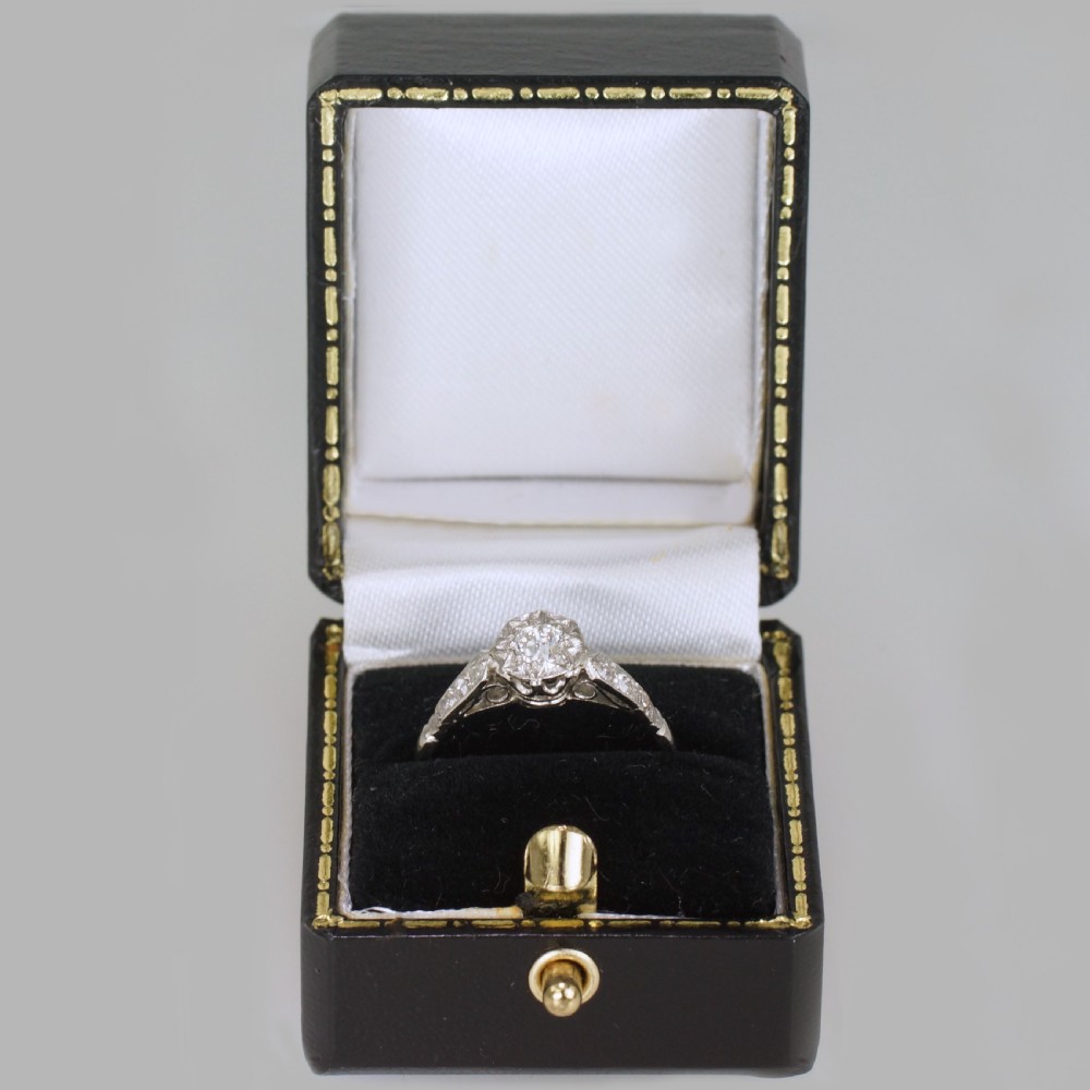 Antique 0.5ct Old European Cut Diamond Solitaire Platinum Edwardian Ring ca.1910 View XIII