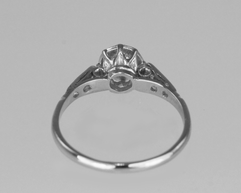 Antique 0.5ct Old European Cut Diamond Solitaire Platinum Edwardian Ring ca.1910 View XIV