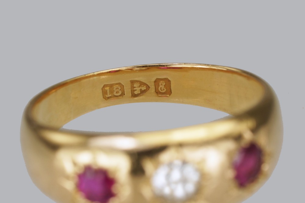 Edwardian Ruby & Old Cut Diamond 18ct Gold Antique Ring Hallmarked Chester 1905 View VII