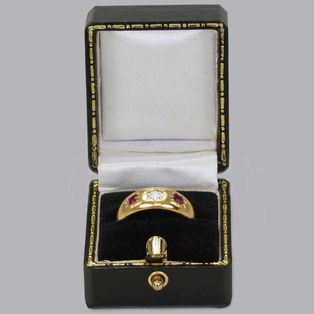 Edwardian Ruby & Old Cut Diamond 18ct Gold Antique Ring Hallmarked Chester 1905 View VIII