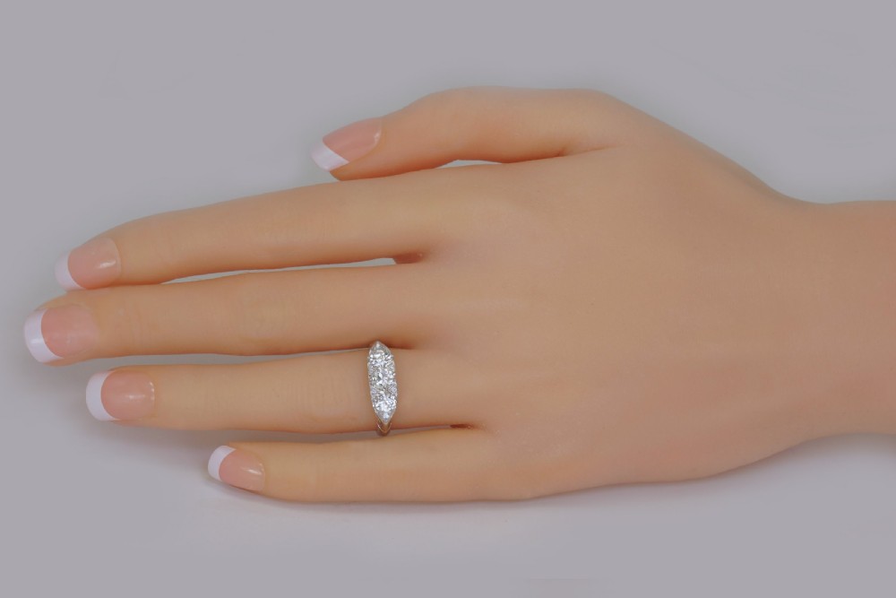 Diamond Trilogy Ring 18ct White Gold 3 Stone 1.30ct Diamond Engagement Ring View III
