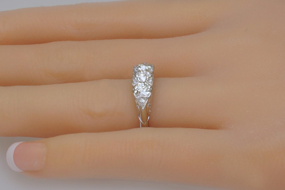 Diamond Trilogy Ring 18ct White Gold 3 Stone 1.30ct Diamond Engagement Ring View IV