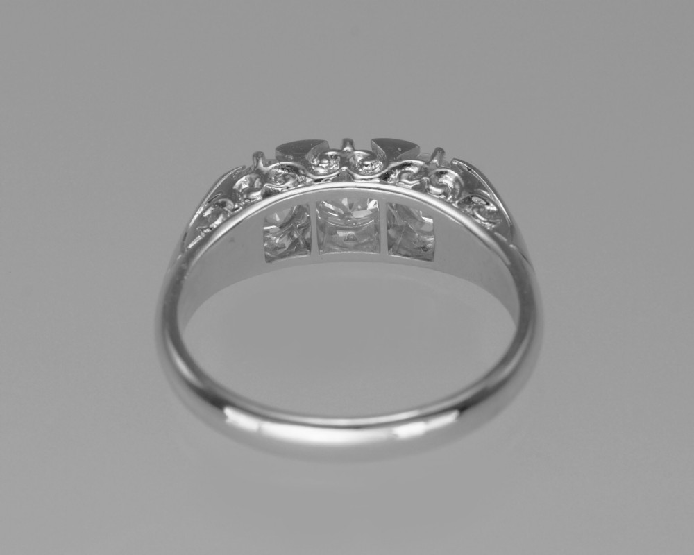 Diamond Trilogy Ring 18ct White Gold 3 Stone 1.30ct Diamond Engagement Ring View V