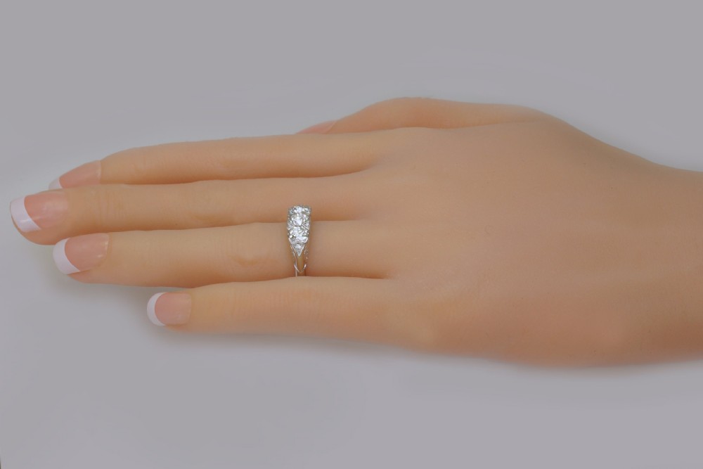 Diamond Trilogy Ring 18ct White Gold 3 Stone 1.30ct Diamond Engagement Ring View VIII