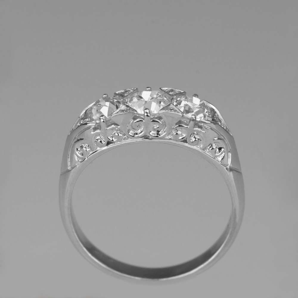 Diamond Trilogy Ring 18ct White Gold 3 Stone 1.30ct Diamond Engagement Ring View XII