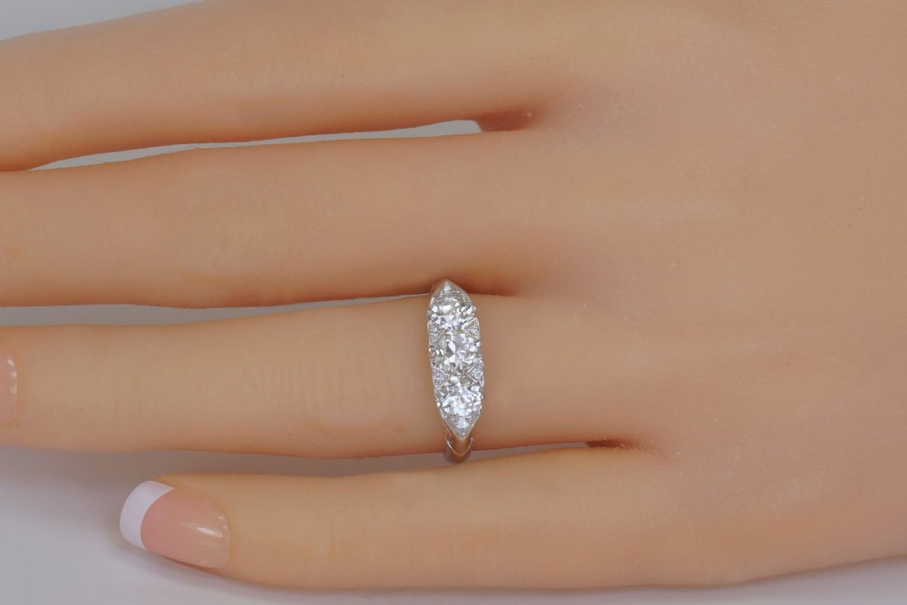 Diamond Trilogy Ring 18ct White Gold 3 Stone 1.30ct Diamond Engagement Ring View XIII