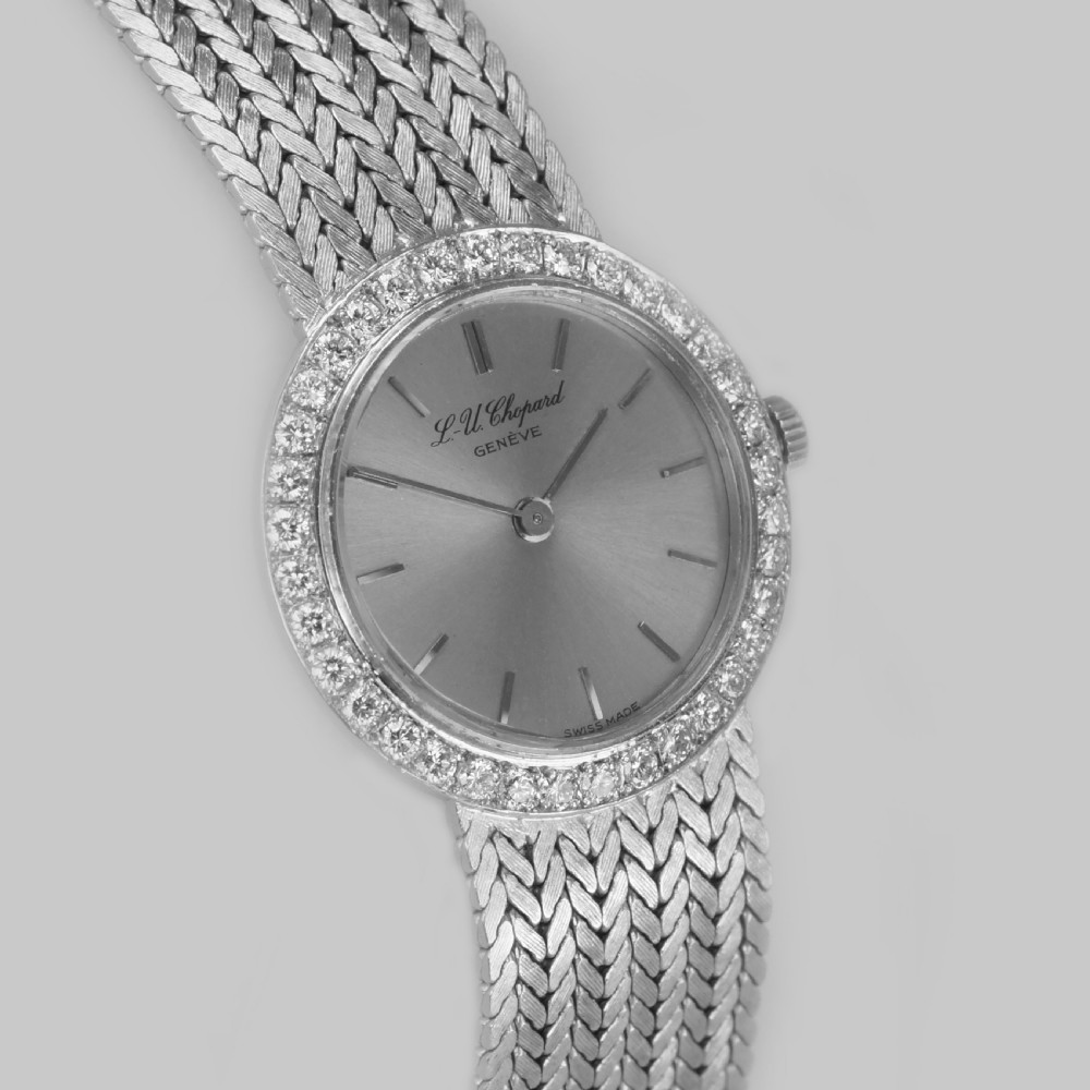 Chopard Diamond Watch 18ct White Gold Ladies Vintage Manual Wind Bracelet Watch View II