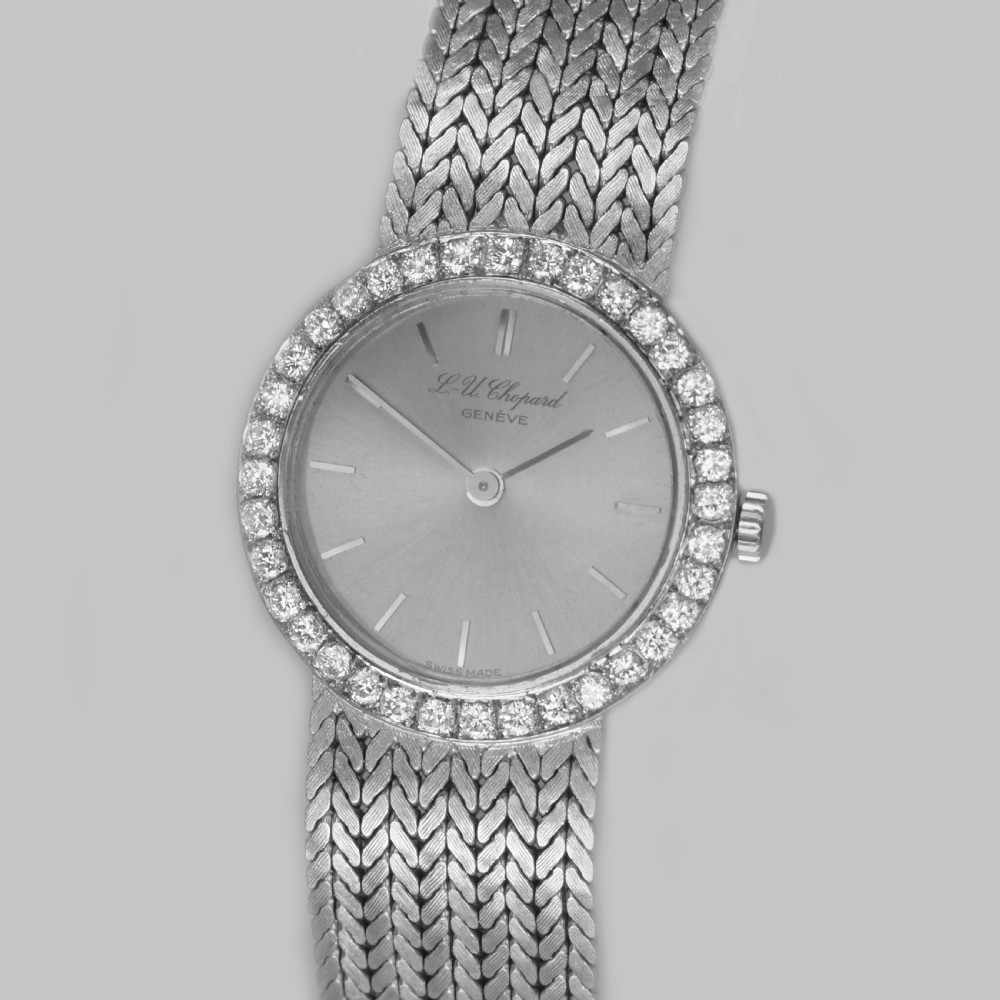 Chopard Diamond Watch 18ct White Gold Ladies Vintage Manual Wind Bracelet Watch View III