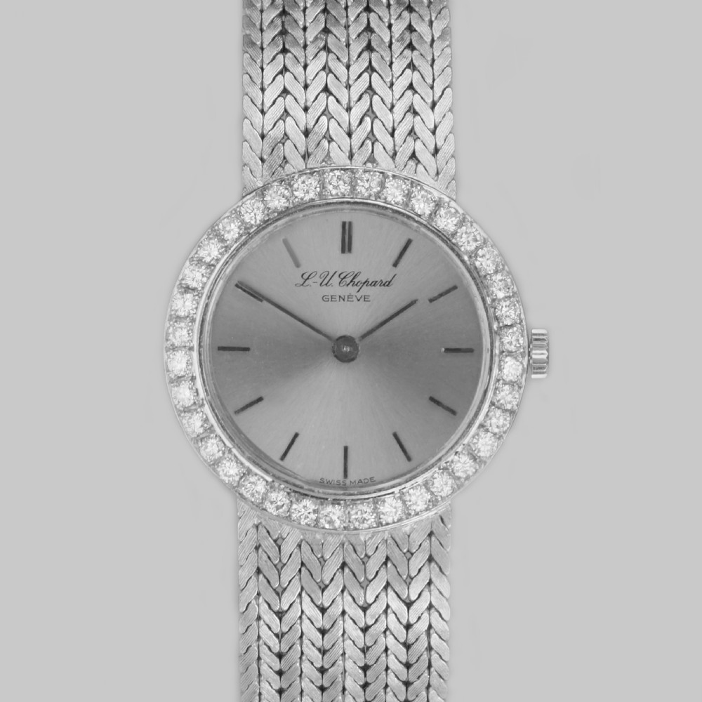 Chopard Diamond Watch 18ct White Gold Ladies Vintage Manual Wind Bracelet Watch View VI