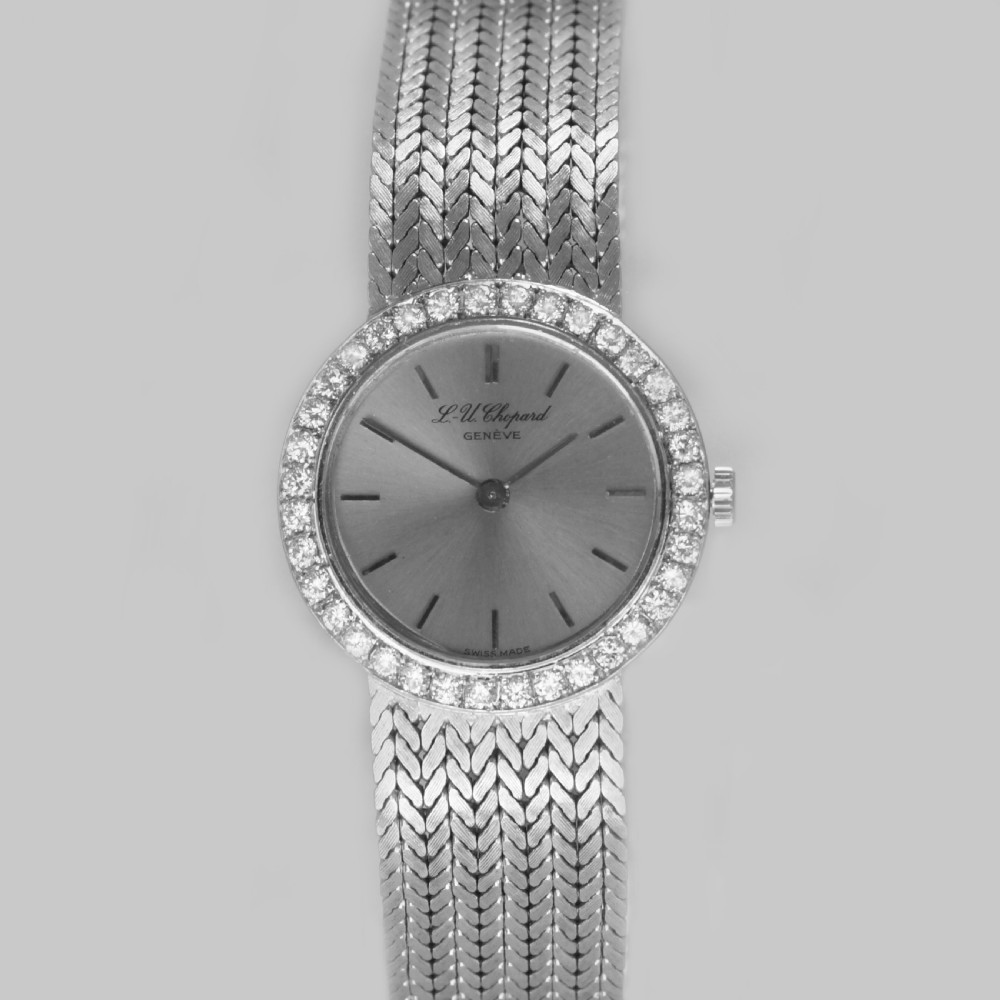 Chopard Diamond Watch 18ct White Gold Ladies Vintage Manual Wind Bracelet Watch View VII