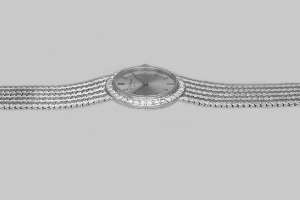 Chopard Diamond Watch 18ct White Gold Ladies Vintage Manual Wind Bracelet Watch View IX