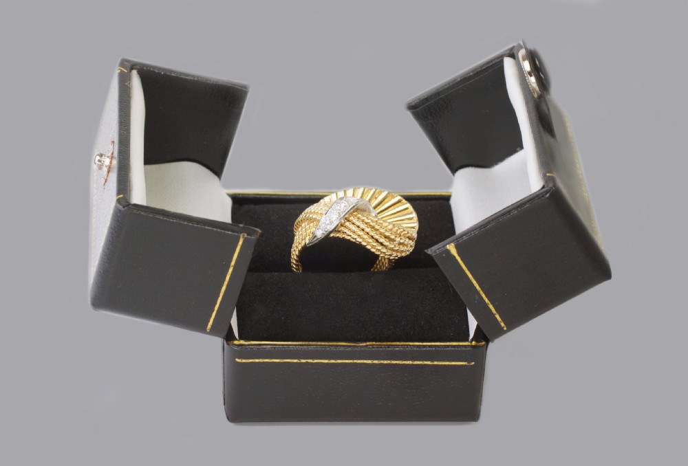 Vintage Kutchinsky Diamond Ring 18ct Gold Dress Ring London 1960's Cocktail Ring View XVI