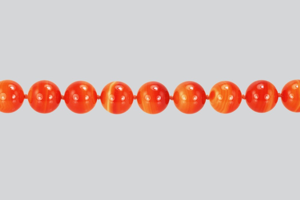 Vintage Tiffany & Co. Paloma Picasso Orange Banded Agate Bead Necklace Silver C C Clasp  View XII