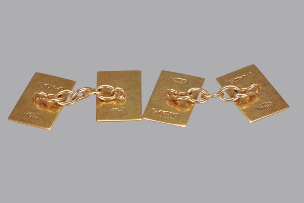 Art Deco Cufflinks 9ct Gold Hallmarked Chester 1939 Engine Turned Cuff Links  View IX