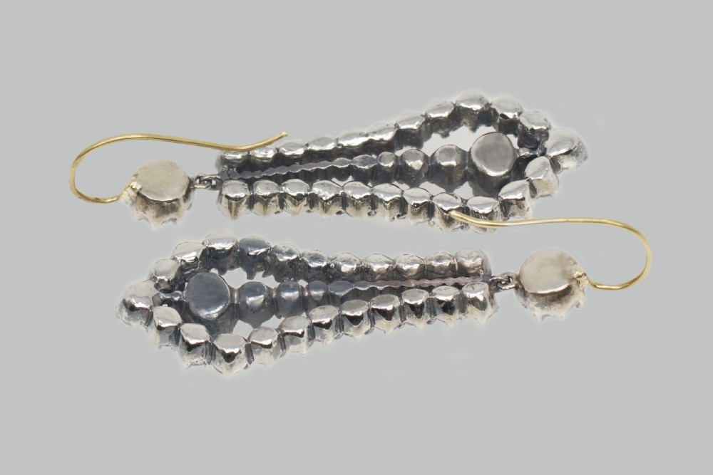 Antique Paste & Topaz Chandelier Earrings 2.25
