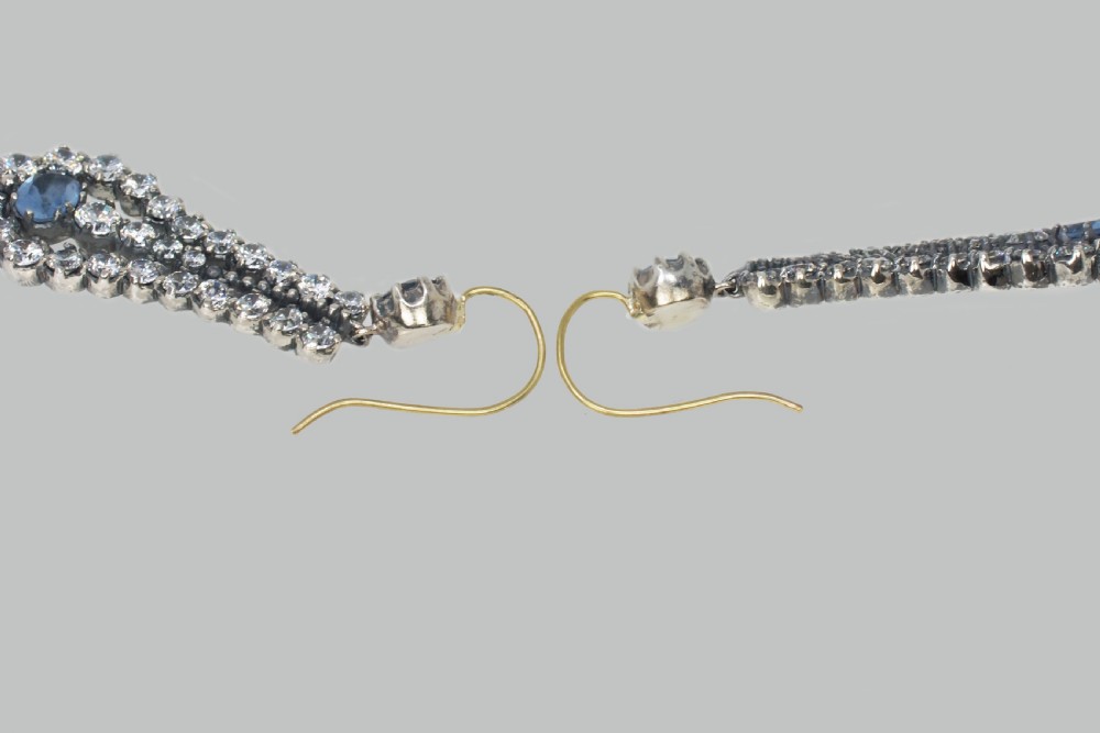 Antique Paste & Topaz Chandelier Earrings 2.25