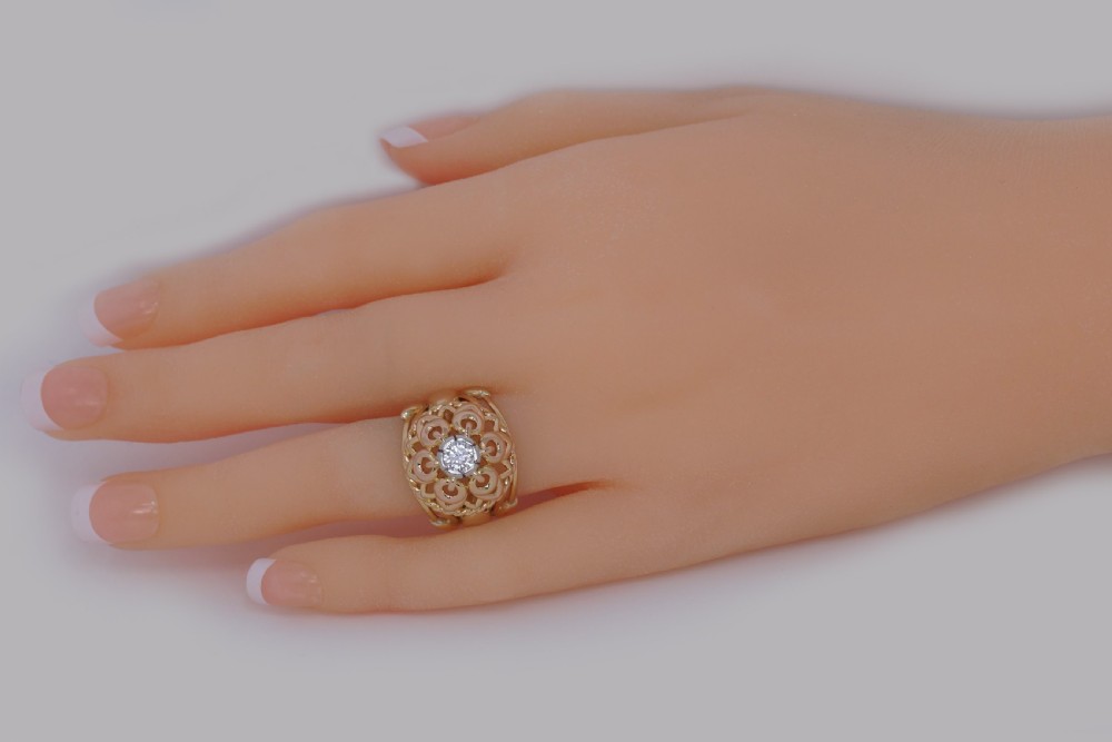 Vintage Cartier Diamond Ring 18ct Gold Dress Ring Cartier Paris Cocktail Ring View IV