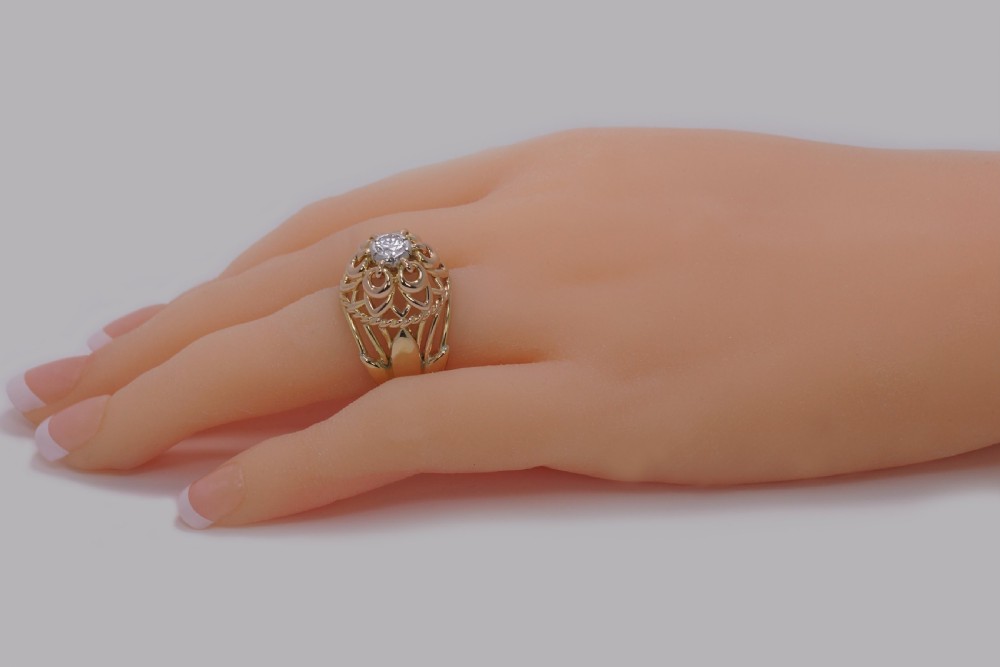 Vintage Cartier Diamond Ring 18ct Gold Dress Ring Cartier Paris Cocktail Ring View V