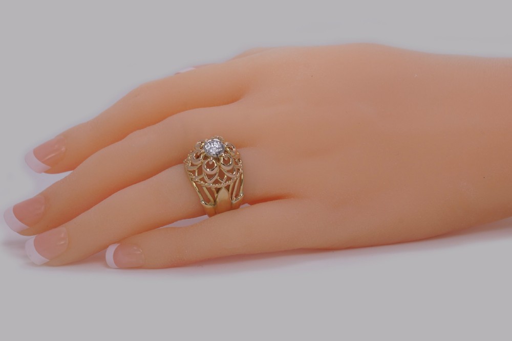 Vintage Cartier Diamond Ring 18ct Gold Dress Ring Cartier Paris Cocktail Ring View VI