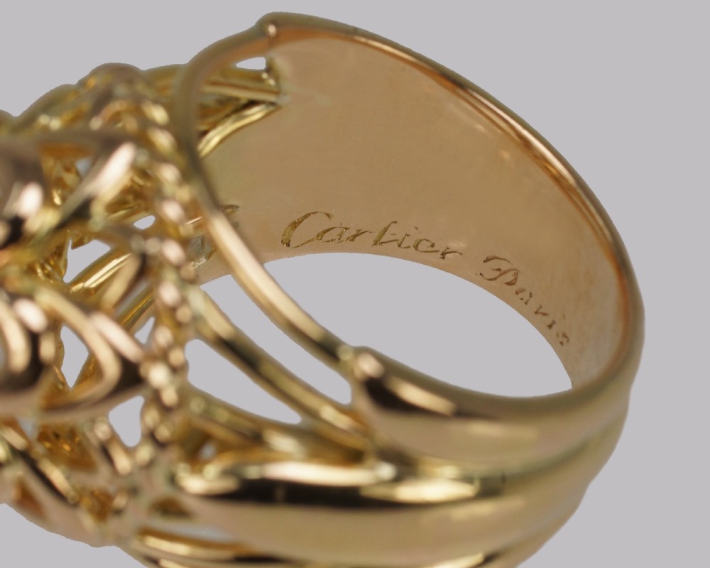 Vintage Cartier Diamond Ring 18ct Gold Dress Ring Cartier Paris Cocktail Ring View VIII