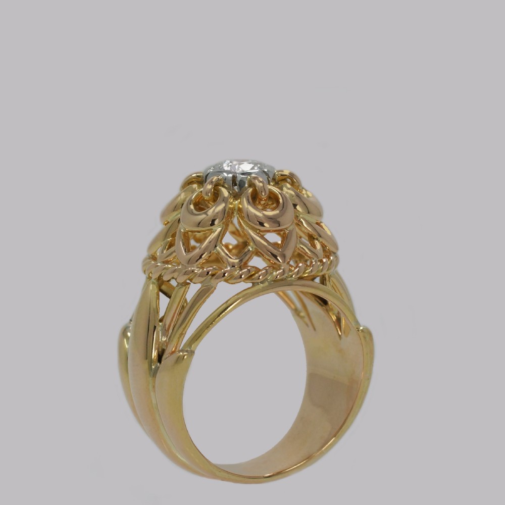 Vintage Cartier Diamond Ring 18ct Gold Dress Ring Cartier Paris Cocktail Ring View XII