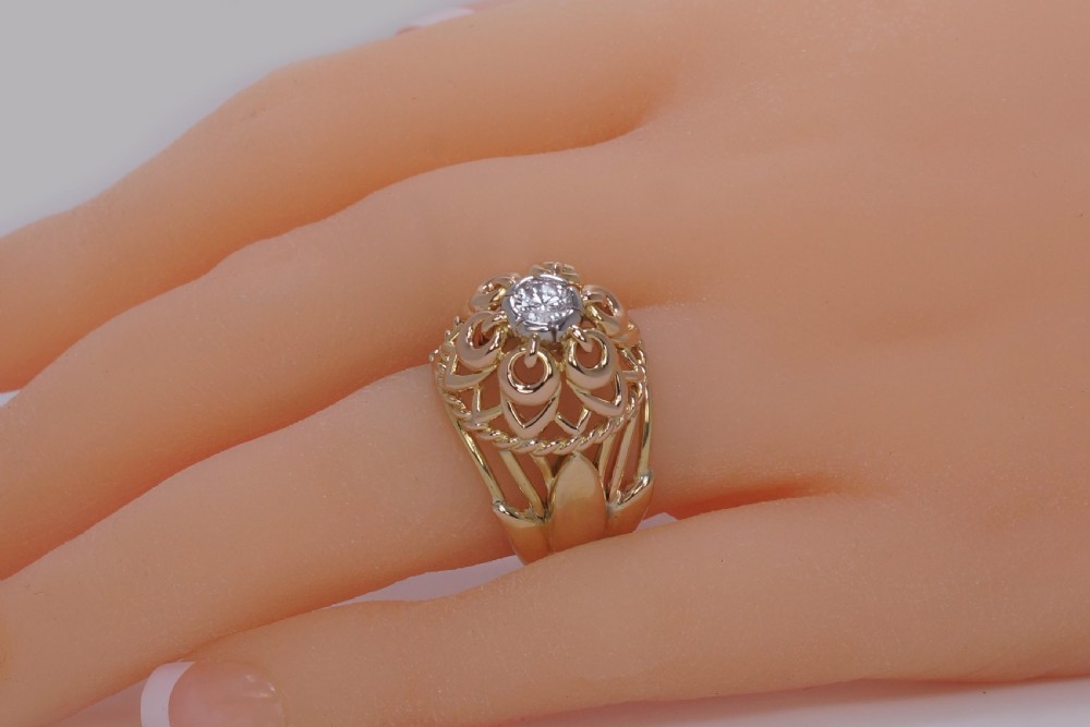 Vintage Cartier Diamond Ring 18ct Gold Dress Ring Cartier Paris Cocktail Ring View XVIII