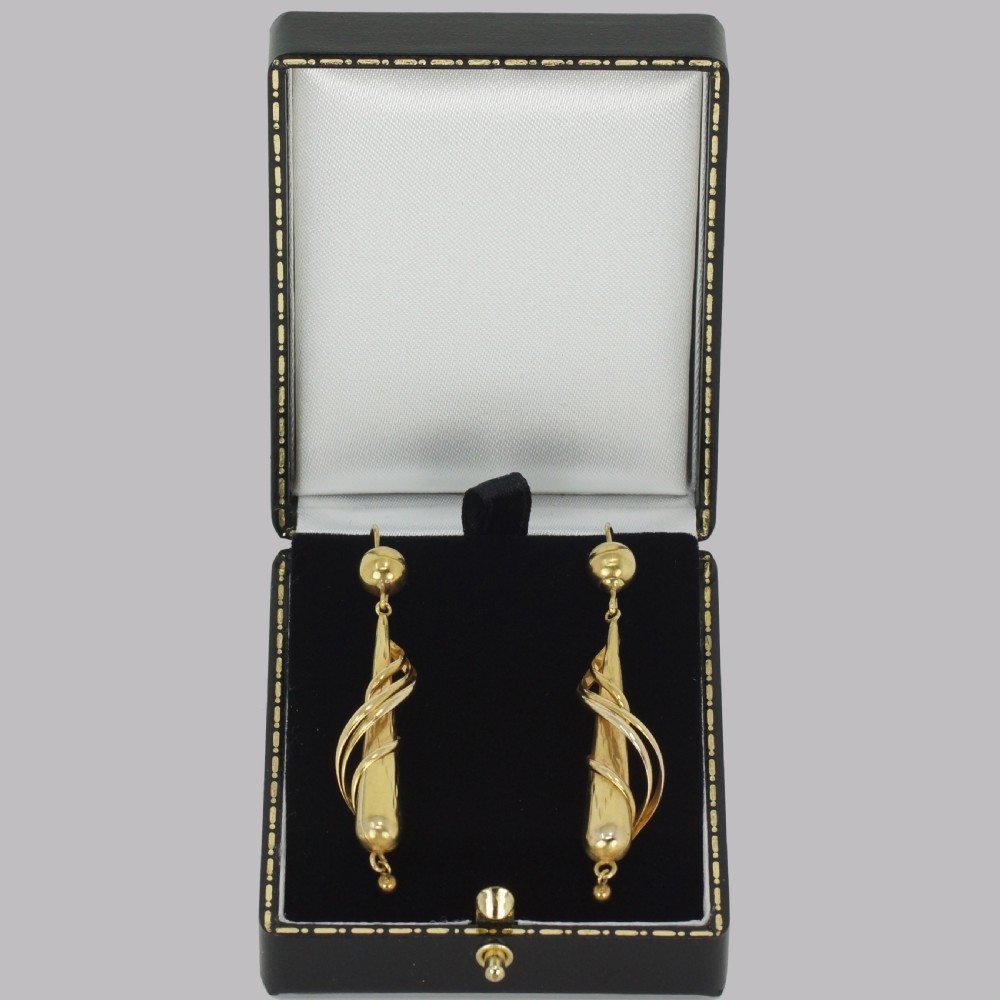 Victorian 18ct Gold Drop Earrings Antique 2 1/2