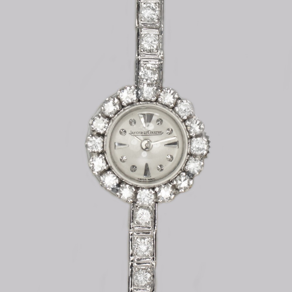 Jaeger-LeCoultre Diamond Bracelet Watch Ladies Vintage 18ct Gold 1950's Watch