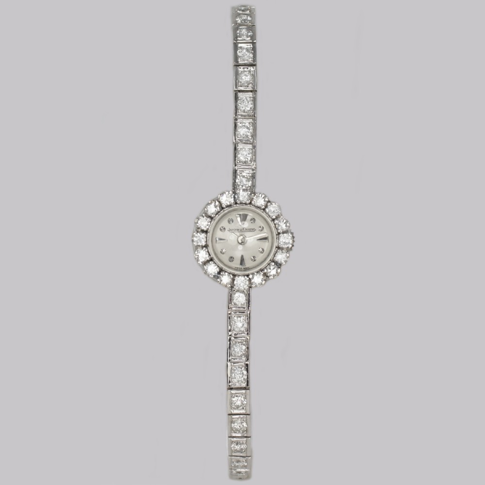 Jaeger-LeCoultre Diamond Bracelet Watch Ladies Vintage 18ct Gold 1950's Watch View II