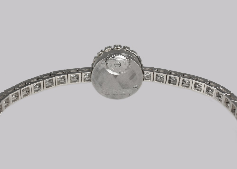 Jaeger-LeCoultre Diamond Bracelet Watch Ladies Vintage 18ct Gold 1950's Watch View IX