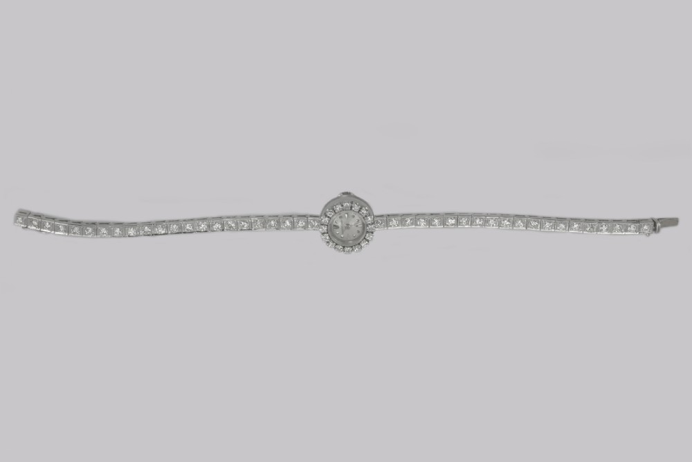 Jaeger-LeCoultre Diamond Bracelet Watch Ladies Vintage 18ct Gold 1950's Watch View X