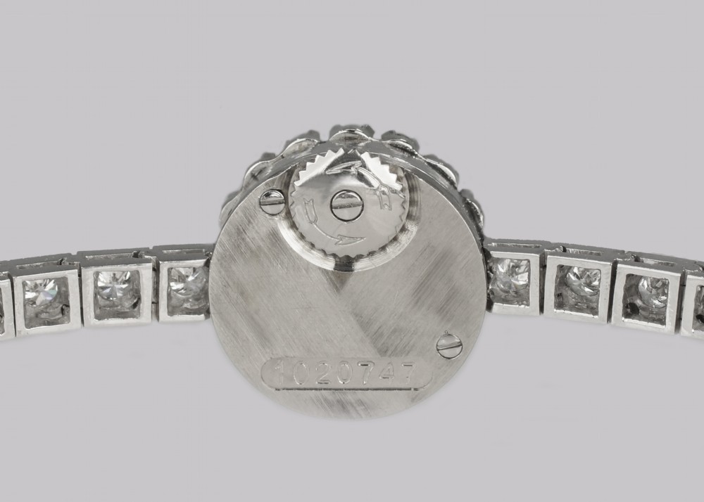 Jaeger-LeCoultre Diamond Bracelet Watch Ladies Vintage 18ct Gold 1950's Watch View XIV