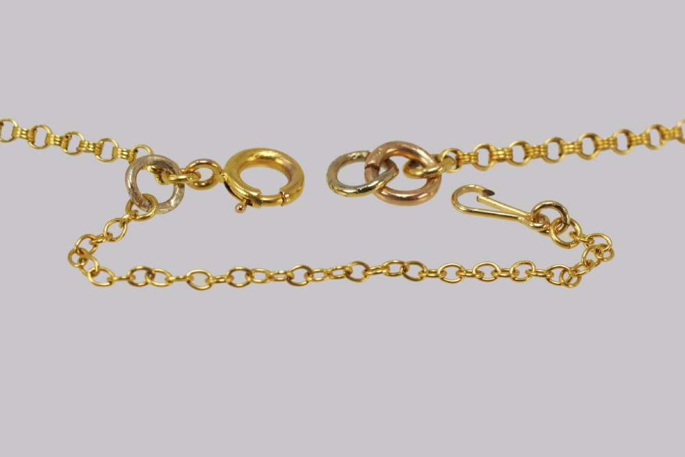Antique Seed Pearl Necklace 15ct Gold Three Leaf Clover Edwardian Necklace circa 1910 View VII