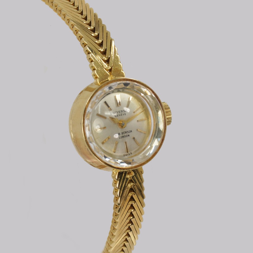 Vintage 18ct Gold Bracelet Watch Universal Geneve J W Benson Ladies 1960s Watch View III