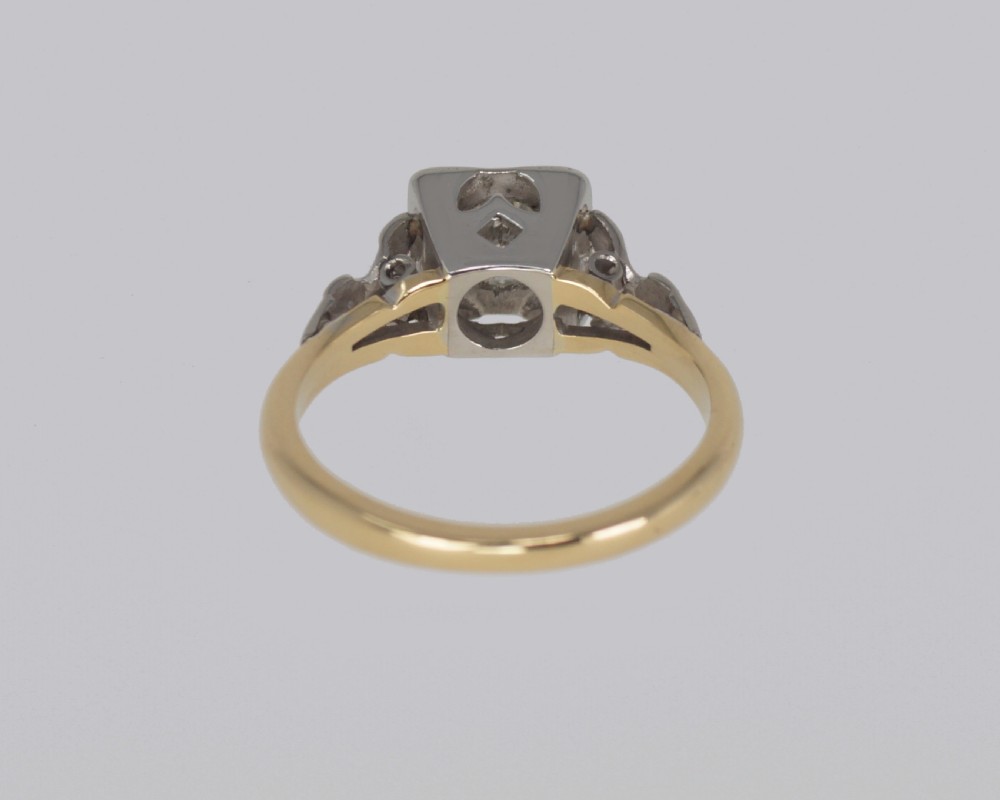 Solitaire Diamond Ring Vintage 18ct Gold 1920s Engagement Ring Single Stone Ring View IX