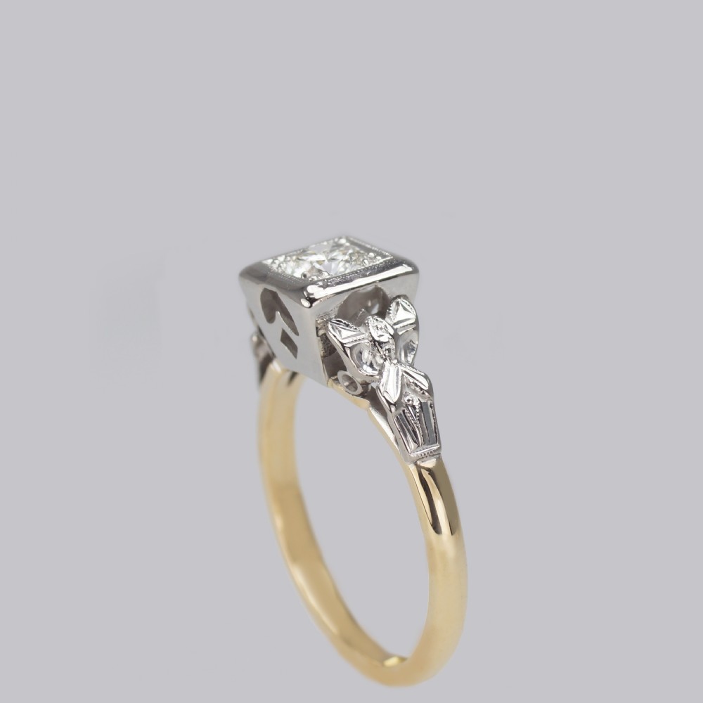 Solitaire Diamond Ring Vintage 18ct Gold 1920s Engagement Ring Single Stone Ring View XIV