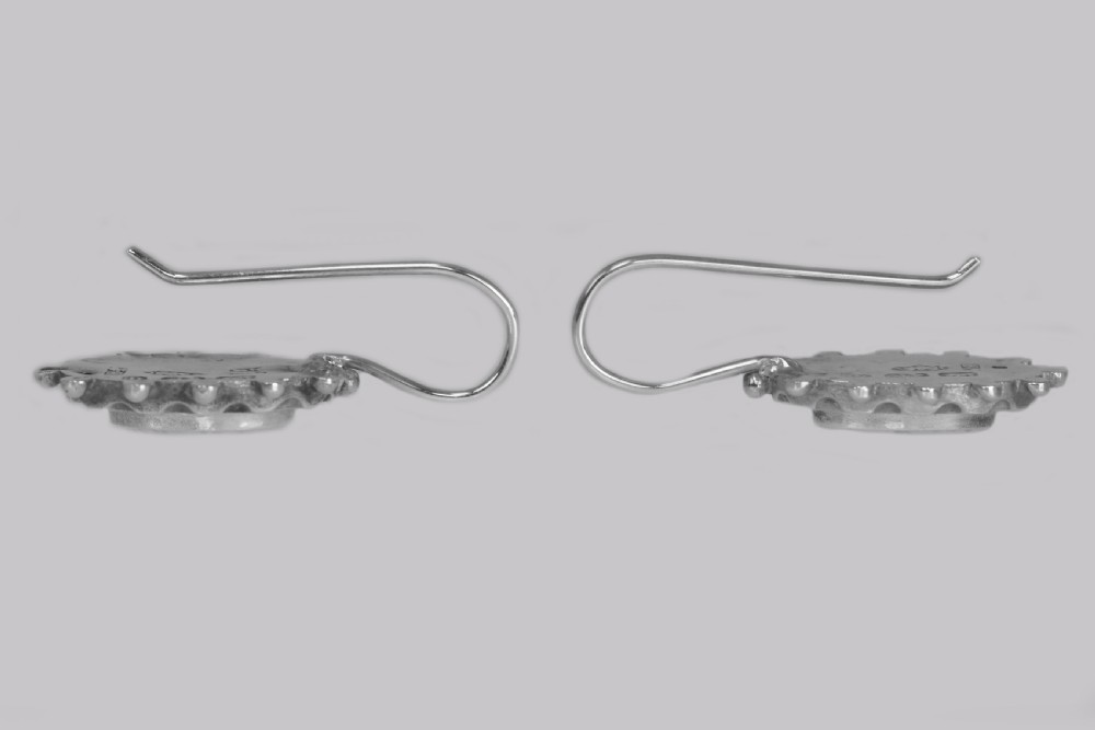 Victorian Silver Earrings Hallmarked Birmingham 1876 Antique Drop Earrings View III