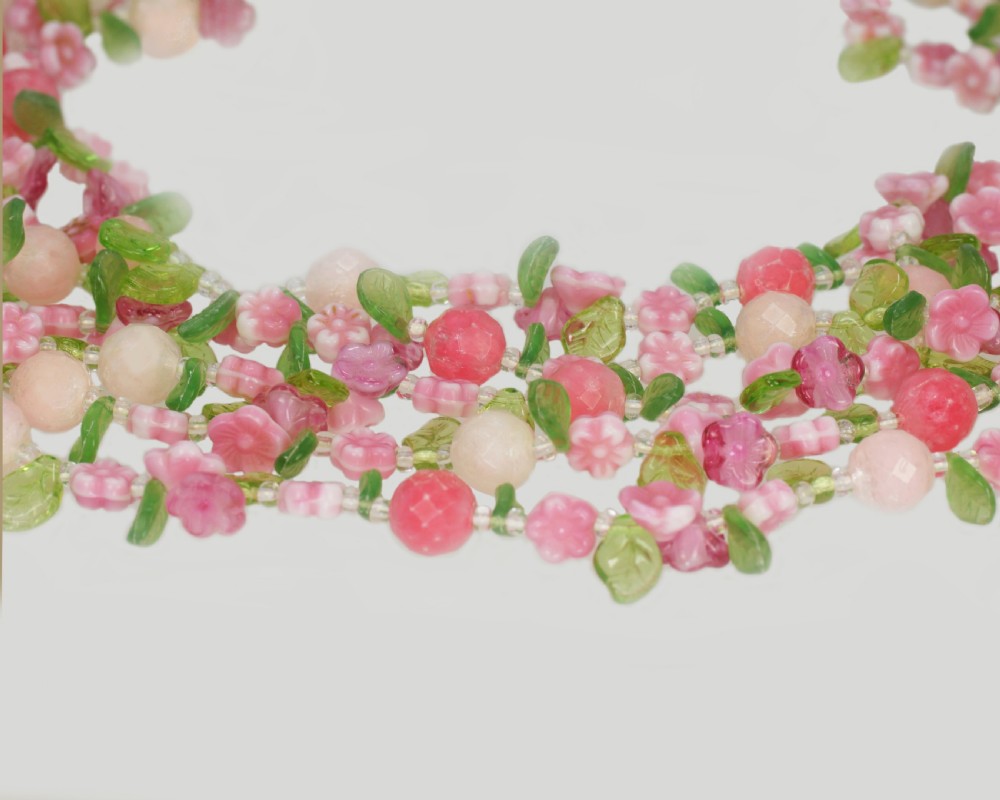 Vintage Christian Dior Floral Necklace 1960s Lucite Necklace With Original Box View IV