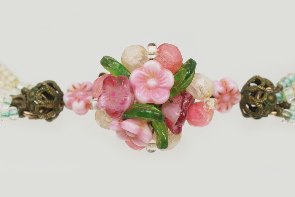 Vintage Christian Dior Floral Necklace 1960s Lucite Necklace With Original Box View VII