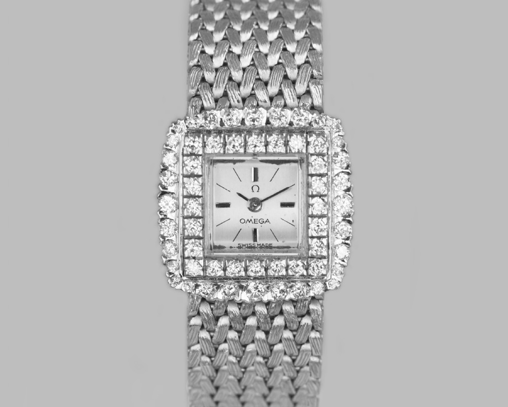 Vintage Omega Diamond Bracelet Watch Ladies 9ct Gold 1960's 1.20ct diamond Watch