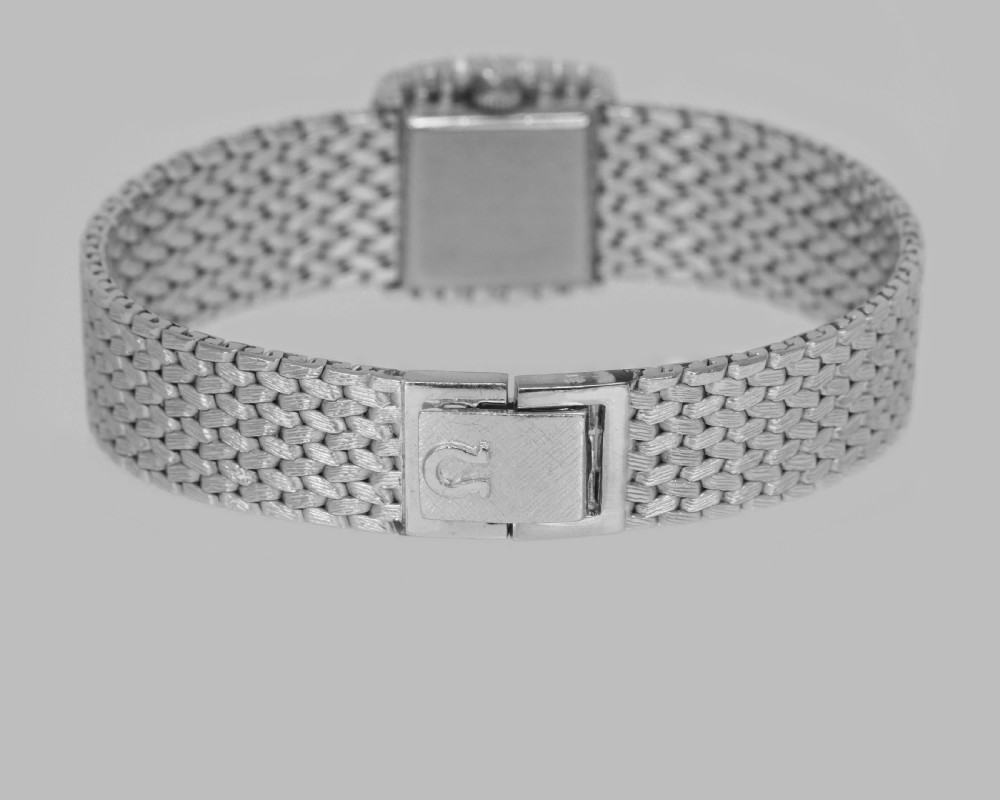 Vintage Omega Diamond Bracelet Watch Ladies 9ct Gold 1960's 1.20ct diamond Watch View III