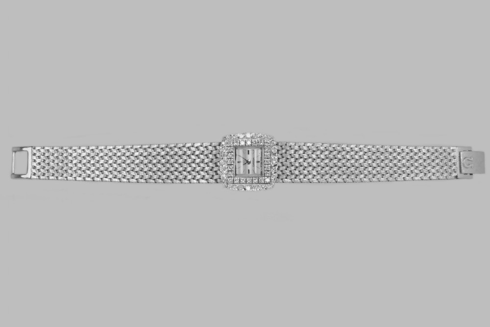 Vintage Omega Diamond Bracelet Watch Ladies 9ct Gold 1960's 1.20ct diamond Watch View VI