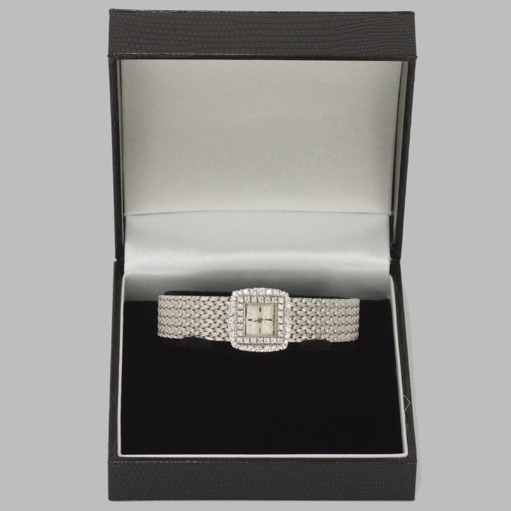 Vintage Omega Diamond Bracelet Watch Ladies 9ct Gold 1960's 1.20ct diamond Watch View X