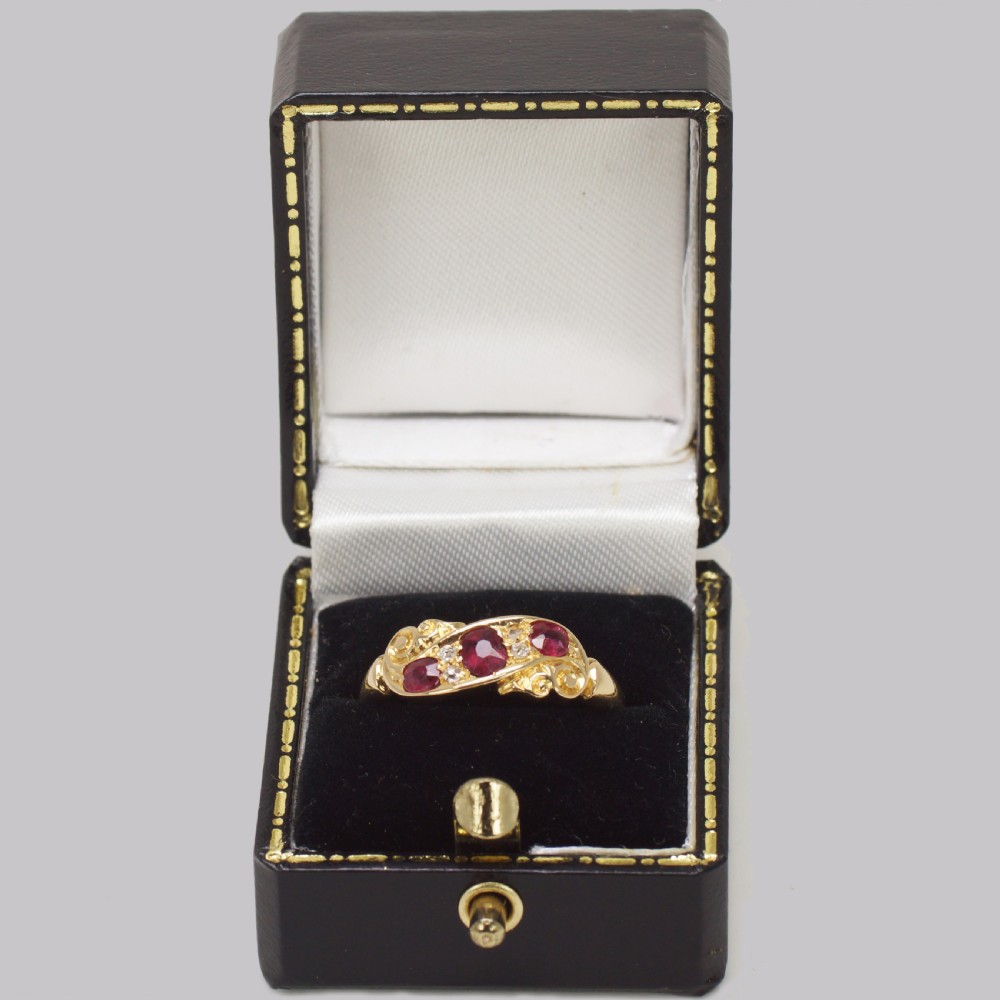 Antique Ruby & Diamond Ring 18ct Gold Edwardian Ring Hallmarked Birmingham 1903 View IX